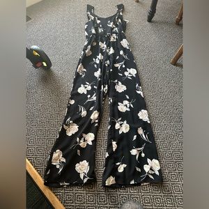 Black floral jumpsuit